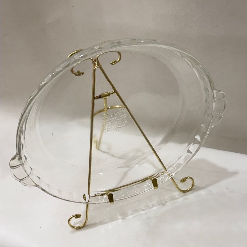 Pyrex Clear Glass Pie Dish 229 24 cm Corning USA 17 Oven Microwave Baking 9.5